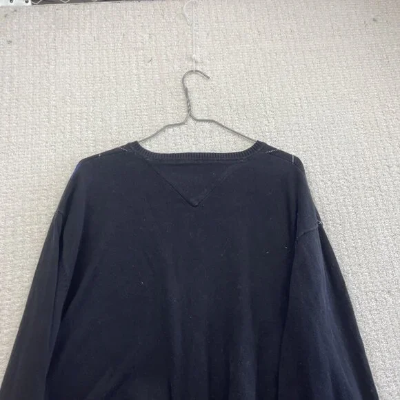 VTG Tommy Hilfiger Argyle Sweater Mens Purple / Black Diamond Dark Academia Read - Picture 11 of 11